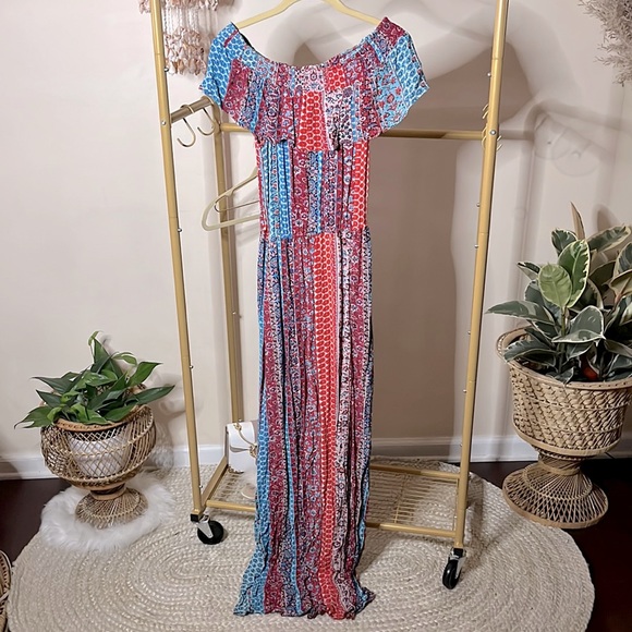 💎Red & Blue Floral Maxi - Picture 4 of 10